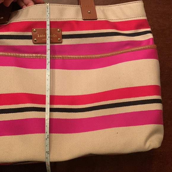 Excellent Condition Kate Spade canvas striped tote - Picture 4 of 5